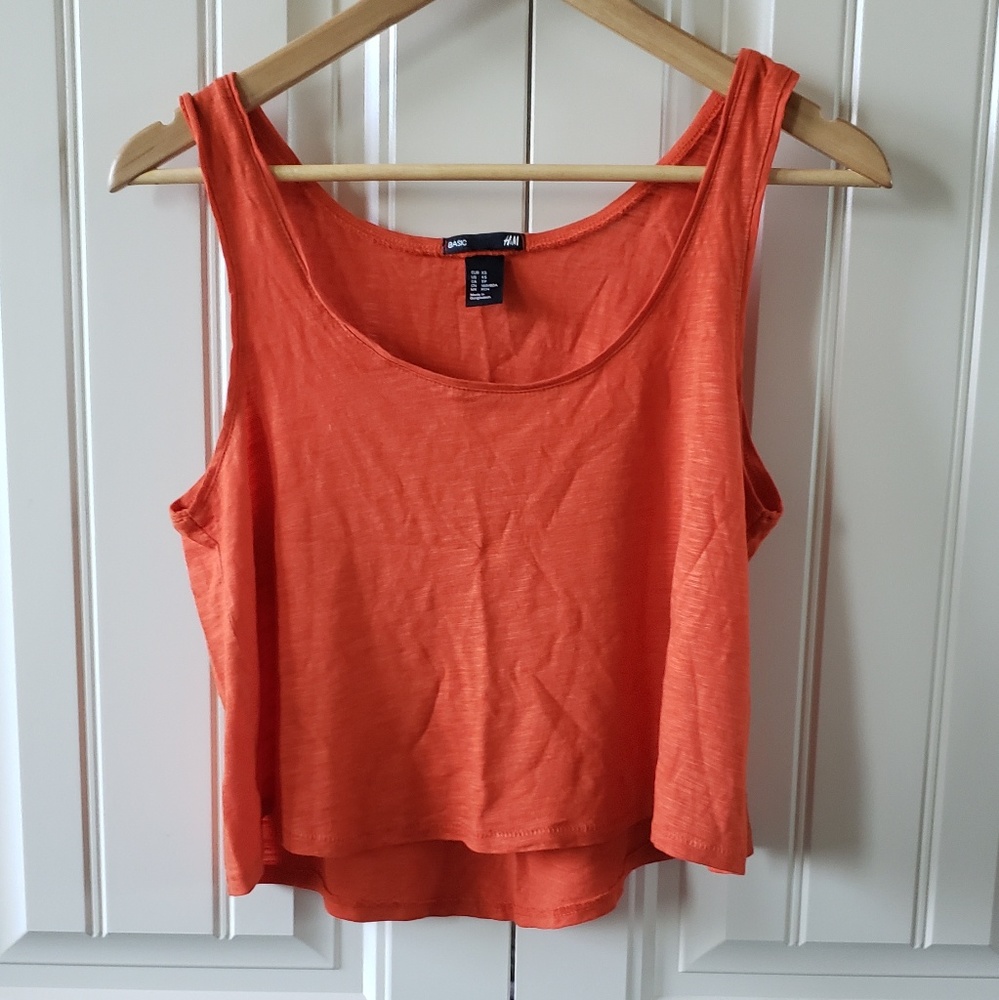 NWOT Orange crop top tank